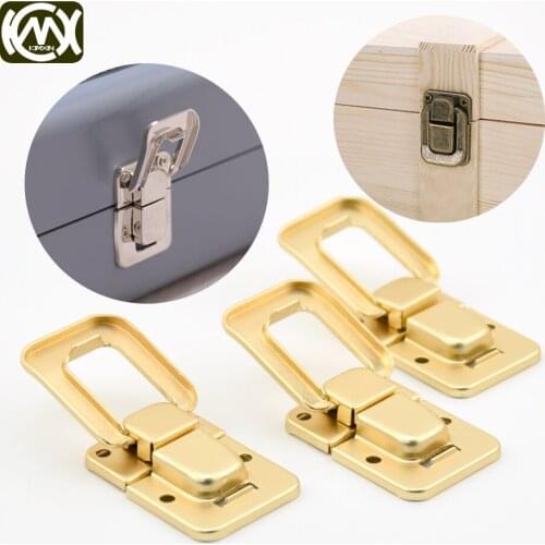 100pcs 27*40mm KIMXIN Dumb gold Iron 4 hole Latch buckle Jewelry Gift Wine Box Wood Latch Wooden box hardware accessories W-003