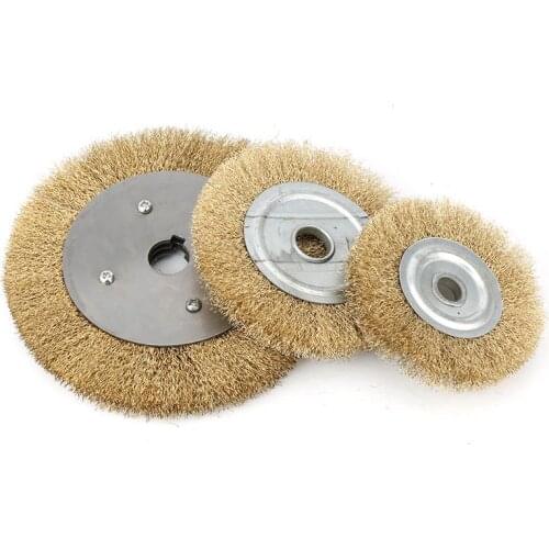1Pc 100-300mm FLAT Wire Wheel Brushes Brass Petiole Grinding Polishing Accessories For Rotary Tool Electric Abrasive Materials