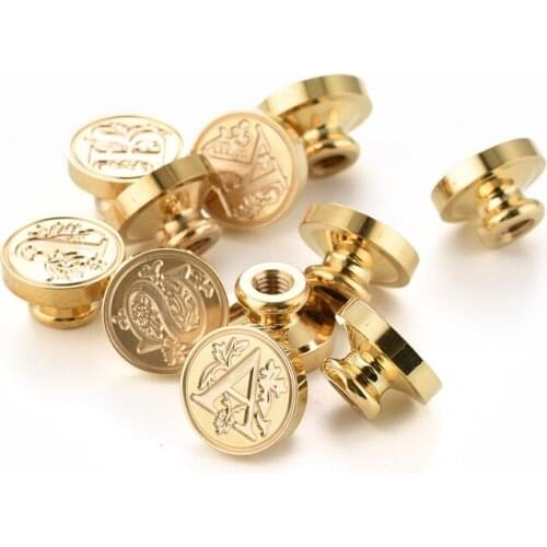 1pc Exquisite Retro Sealing Wax Stamp Replace Brass Head Vintage 26 Alphabet Letters A To Z Wax Tool Envelope Post Decor Gift