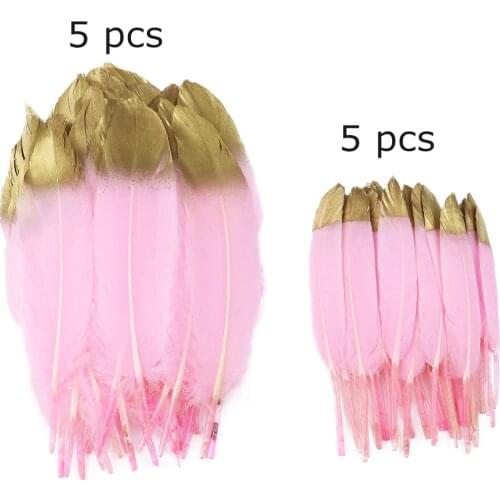 10pcs Combination Feathers Spray Gold Silver Goose Feathers 10-20CM Length Diy Wedding Hats Decoration Accessories Wholesale