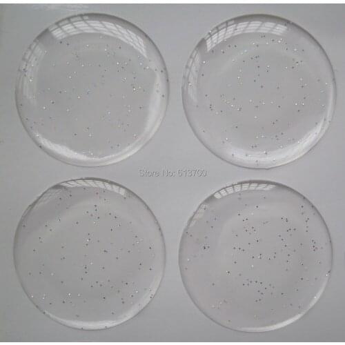 1000 pcs/lot 1" Glitter Transparent Round Epoxy Sticker Clear Epoxy Resin Domes for DIY Crafts & Bottle Cap Jewerly