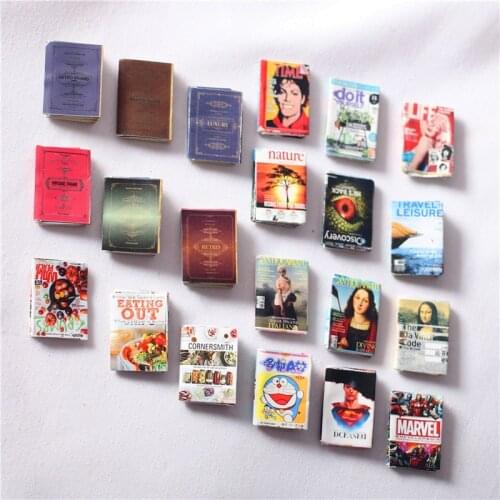 12pcs/set or 3pcs/set 1/12 Miniature Dollhouse Mini Magazine Comic Book OB11 Doll House Furniture Toy Accessories