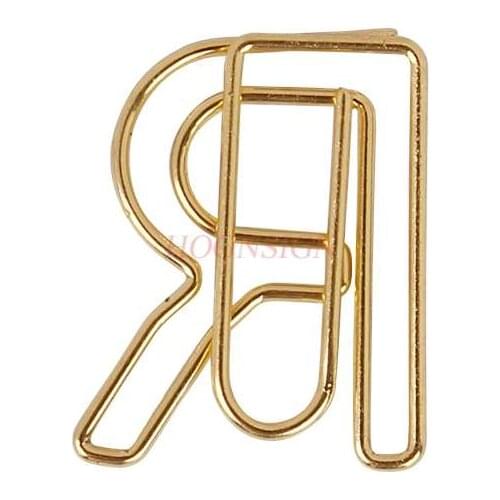 12pcs Gold R paper clip cartoon paper clip metal pin rose gold paper clip cute paper clip