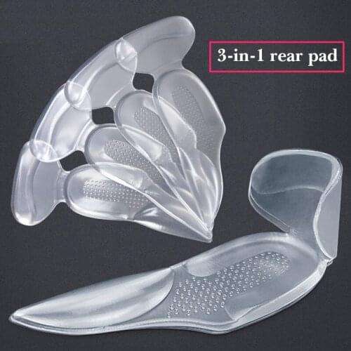 3 in 1 Silicone Shoe Heel Protectors Foot Care Gel Pad Insole And Anti-wear foot stickers thick stickers female high heel pad