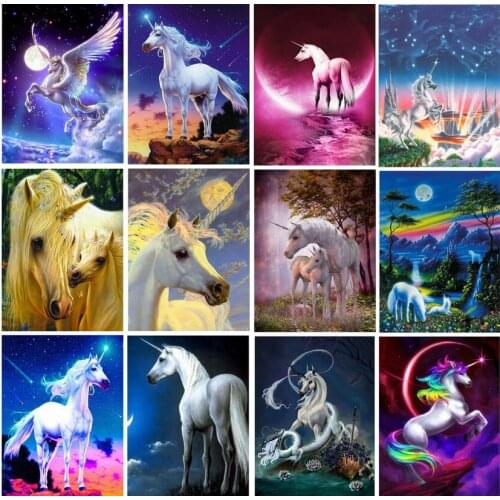TOUOILP Full Square drill 5D DIY Diamond Embroidery unicorn Diamond Painting Cross Stitch Rhinestone Mosaic decoration gift new