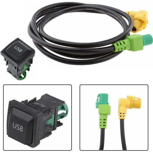 Car USB Switch And Aux Auxiliary Input Cable For VW Golf MK6 Jetta Automobile Accessories