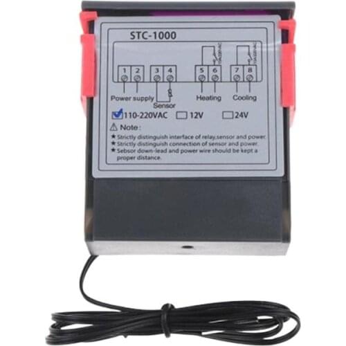 Black Digital STC-1000 LCD Temperature Controller Thermostat Temperature NTC Instrument With Sensor Tool Aquarium Diagnosti U9O9