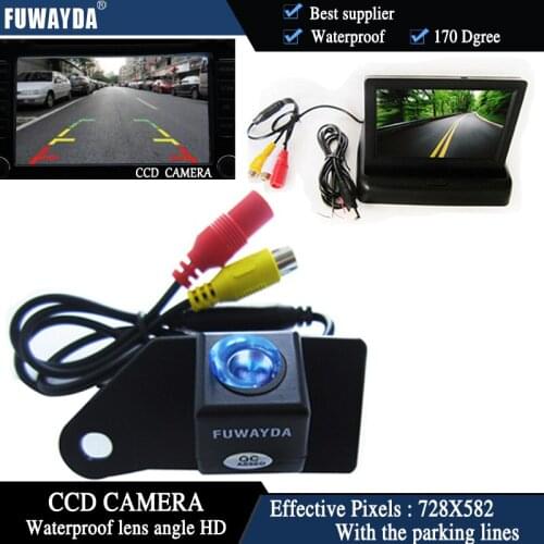 FUWAYDA Color CCD Chip Car Rear View Camera for Mitsubishi ASX RVR/Outlander Sport +4.3 Inch foldable LCD TFT Monitor waterproof