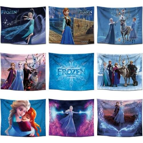 Disney Frozen Wall Tapestry Polyester Soft Plush Wall Tapestry Blanket for Home Decration Mandala Wall hanging Kids Room Carpet