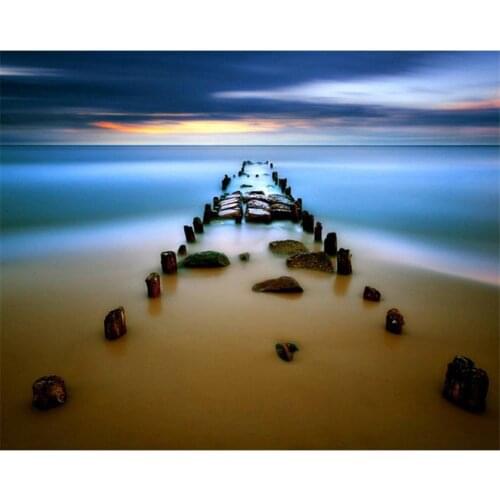 DIY Digital Painting By Numbers Package The Sand pebble oil painting mural Kits Coloring Wall Art Picture Gift frameless