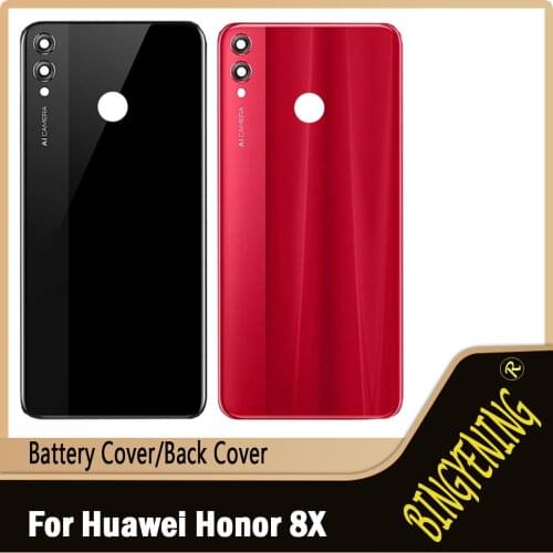 For Huawei Honor 8X Battery Cover Back Glass Rear Door Housing Case Shell Panel With Camera Lens