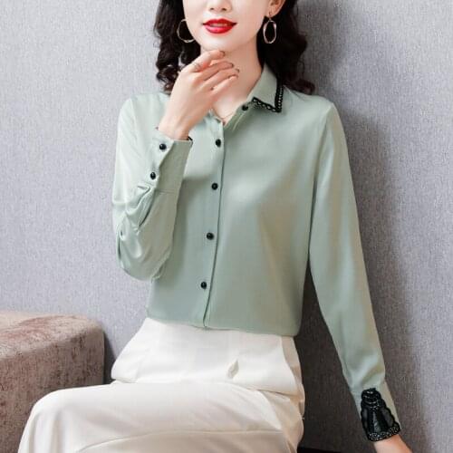 Women Plus Size Blusas Mujer 2021 Spring Lace Patchwork OL Blouses Elegant Casual Harajuku Clothing Sexy Vintage Tops Tees 9212