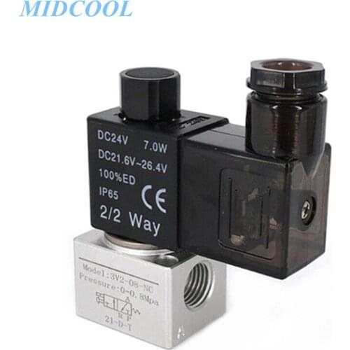 Solenoid Valve Vacuum 3V2 Series 3V2-06/08 220V 110V 24V 12V 3 Port 2 Position Terminal Type Normally Closed/Opened