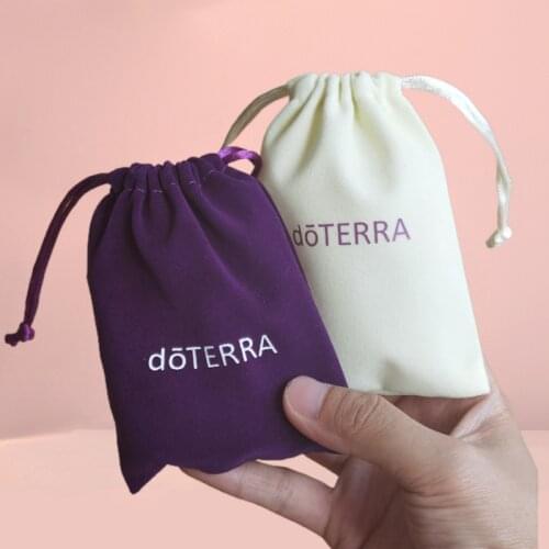 1PC Essential Oil Flannel Storage Drawstring Pocket for DoTERRA Cosmetics Gift Packaging Bag Carrying Portable Travel Holder Bag