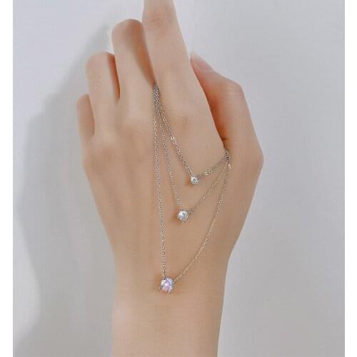 100% Real 925 Sterling Silver Dainty Single Zircon Choker Necklaces for Women Girls Birthday Christmas Gifts