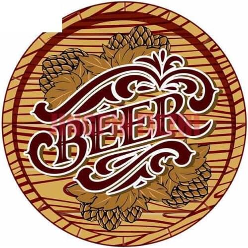Creative Car Sticker for Color with Beer Barrel and Hop Car Decal Bumper Window Vinyl Material Waterproof Sunscreen Stickers