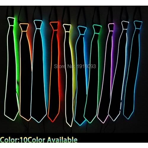 Hot Selling 24 Style EL wire Bow tie Neon Novelty Lighting LED tie Adult For party,Wedding,Festival,Bar,Night Club decoration