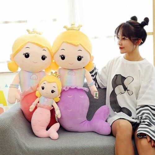 Cute Mermaid Plush Doll Soft Stuffed Toys Pillow Christmas Gifts for Kids Girls
