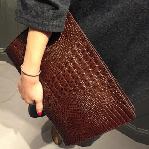 Fashion Women bag Crocodile pattern pu leather handbag Female party evening bag clutch ladies hand bags Day Clutches Purse bolso