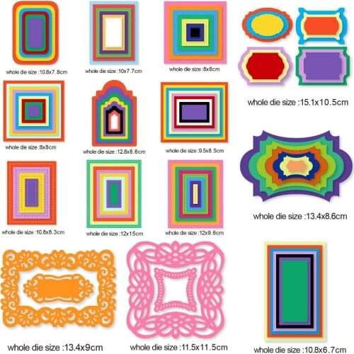 Rectangle Basic Border Frame Set Metal Cutting Dies for Scrapbooking DIY Photo Album Card Making Decor Stencil New 2020