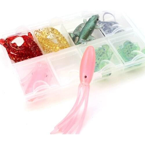 NEW Soft Worm Bait Lure and 20pcs Fishing hook Combination Set Simulation Frog Suite Soft Bait Carp Fishing Lure Tackle