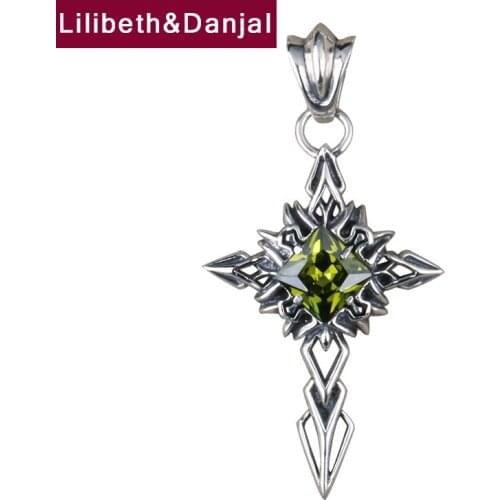 Cross Artificial Zircon Pure 925 Sterling Silver Free Black Leather Rope Necklace Pendant Jewelry Women Men Designer 2021 P22