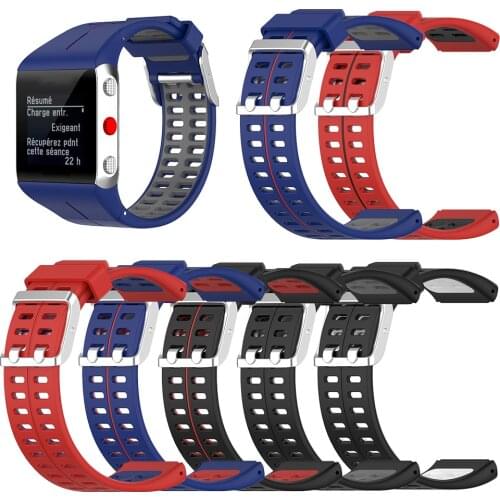 Silicone Replacement Watch Bands Elegant Watch Comfortable Element for Polar V800 Double Color Smart Bracelet Strap