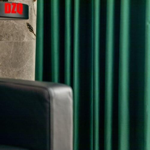 Retro Green Light Luxury Living Room Floor-to-ceiling Windows Bedroom Shading High-precision Satin Simulation Silk Curtains