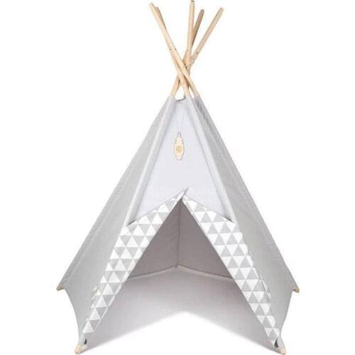 Grey and triangle splicing design kids play tent indian teepee children playhouse children play room teepee