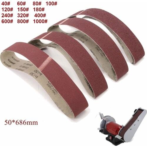 10Pack 686*50mm Sanding Belts 40-1000 Grit Aluminium Oxide Sander Sanding Belts Polishing Machine Abrasive Tools