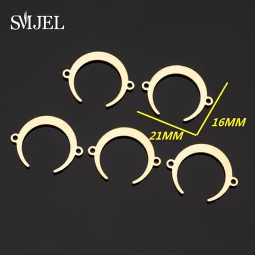 SMJEL Gold Color Moon Charms for Jewelry Making Fashion Cat Star Moon Charm Connector Pendant Necklace Bracelet