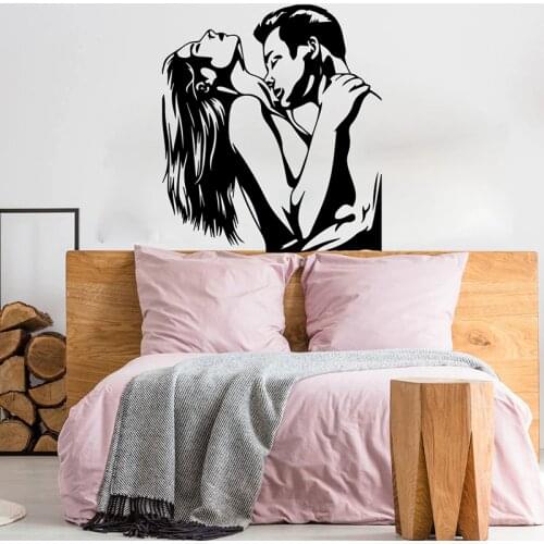 Modern Sexy Kiss Man Woman Girl Wall Sticker Bedroom Naked Couple Romantic Wall Decal Vinyl Living Room Couple Room Decor