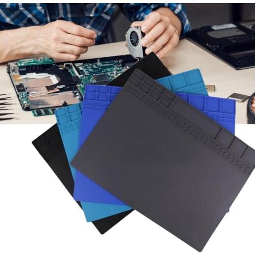 1pc Heat Insulation Soldering Pad Magnetic High Temperature Resistance Silicone Groove Working Mat for Phone Repairing