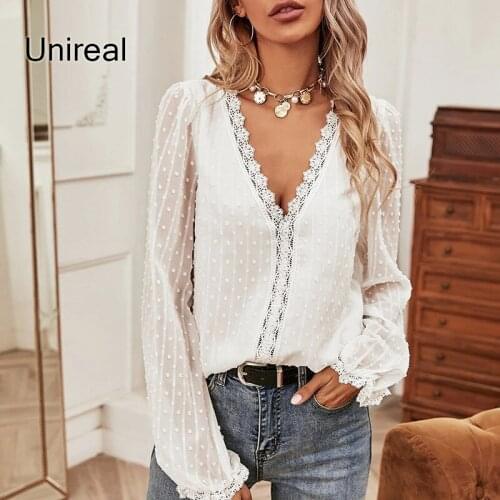 Блузки в горошек Unireal China At AliExpress