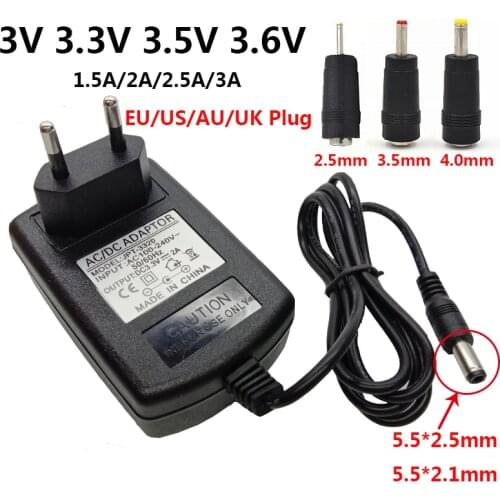 Universal AC DC Power Adapter Supply 3V 3.3V 3.5V Adaptor Converter 1.5A 2A 2000mA 2.5A ac/dc adaptador Switching 4pcs DC Jack