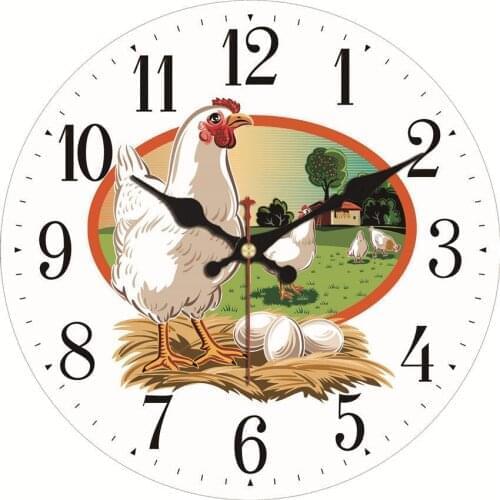 WONZOM Vintage Wall Clock Hen Egg Design Relogio De Parede Large Silent For Living Room Horse Saat Decor Kitchen Watch Wall Gift