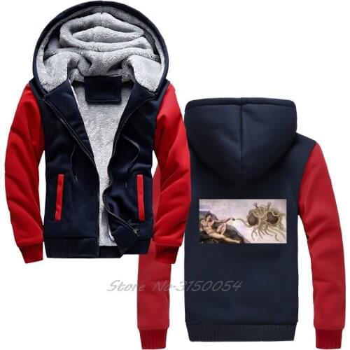 Funny Men Flying Spaghetti Monster Hoodie Men Unisex Pullover Winter Thicken Keep Warm Hoodies Sweatshirt Harajuku Streetwear