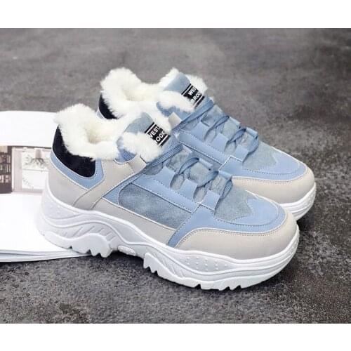Shoes Winter Warm Platform Woman Snow Boots Plush Female Casual Sneakers Faux Suede Leather Female Snowboots Warm Shoes Fur