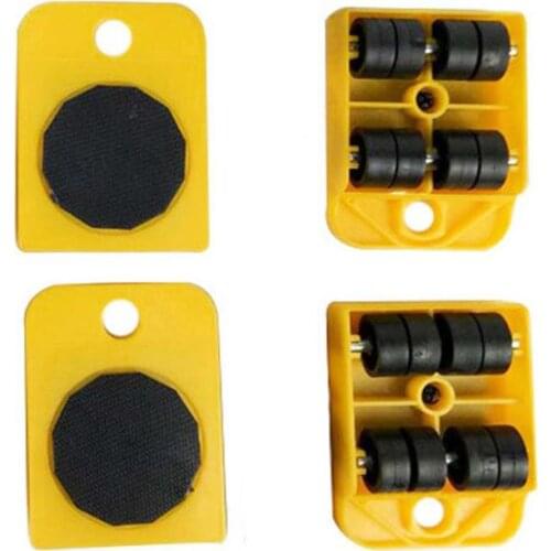 1/4pcs Furniture Mover Transport Lifter Heavy Stuffs 4 Wheeled Roller Hand Tools