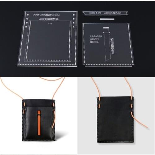 1 Set Handmade Leather Bags DIY Glasses Bags Sunglasses Box Bags Durable Acrylic Leather Template Leathercraft Tools 15*19*1cm