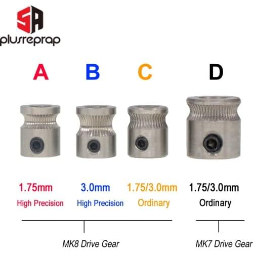1PC MK8 MK7 Drive Gear for 1.75mm 3mm Filament 3D Printer Reprap Extruder Pulley 5mm Shaft