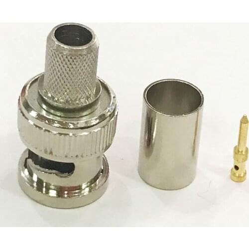 10pcs BNC Male Plug Crimp for 5D-FB 50-5 LMR300 RG5 RG6 RF Coax Coaxial cable Adapter Connector