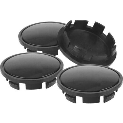 4x Universal 65mm Black Car Wheel Hub Cap Vehicle Spare Durable Dust Rim Cover