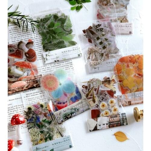 40pcs/Pack Sticker Cartoon Kid Student Journaling Decor Sticker Sheets Natural Scenery&Art Paintings Stationery Stickers Book