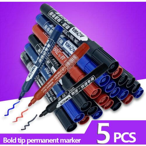 5 PCS Bold Tip Markers Permanent ink Manga brush pen Sketching marker Scrapbook Stationery Art supplies