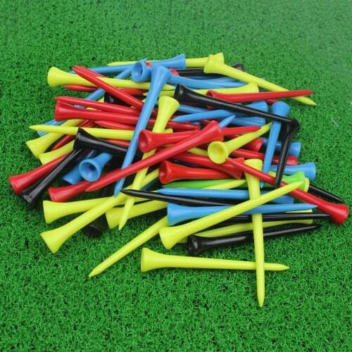 CRESTGOLF 50pcs/100pcs Per Packs Size 83mm/3-1/4" Plastic Golf Tees Mixed Color Golf Plastic Tees Golf Accessories