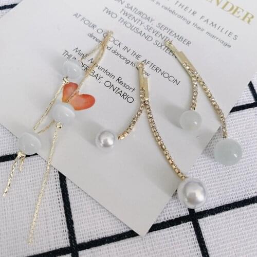 DIY accessories wholesale new style elegant temperament long alloy beads earrings earrings accessories