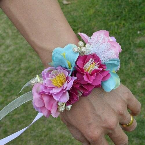 Free Shipping Flower Garland Floral Bridal Bracelet Headwear Set Garland Holiday Wedding Bridal Hairband Women Jewelry FC010