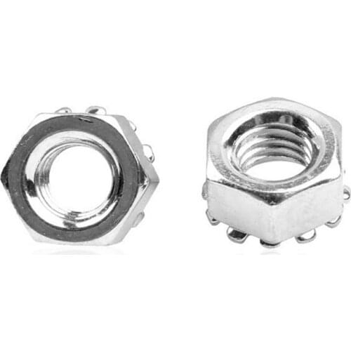 K Type Lock Nut 6#-32 M8#-32 US Standard Carbon Steel UNC External Tooth Gear Hex Keps Nuts Zinc Plated