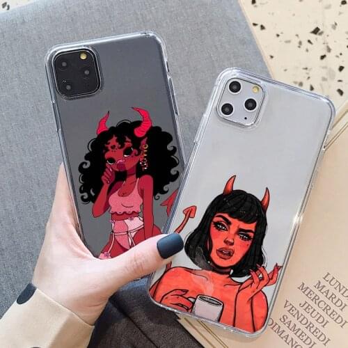 Sexy Devil Girl Phone Case for IPhone 11 12 X XR XS Pro MAX SE2020 6 6S 7 8 Plus Abstract Art Case